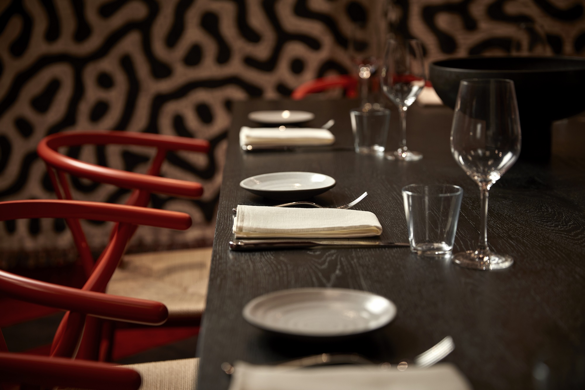 Private dining table set for a dinner at Lyle DC's restaurant.